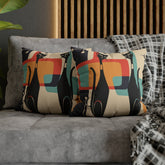 Kate McEnroe New York Atomic Cat Throw Pillow Cover, Mid Century Modern Geometric Teal, Mustard Yellow, Cream, Charcoal Pillowcase, MCM Starburst Cushion Cover, Cat Lovers GiftThrow Pillow Covers19423957458429215178