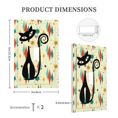 Kate McEnroe New York Atomic Cat Wall Plate, Mid Century Modern Franciscan Starburst, Retro 50s Switch Cover, MCM Home AccentSwitchplatesnyQutGGiun