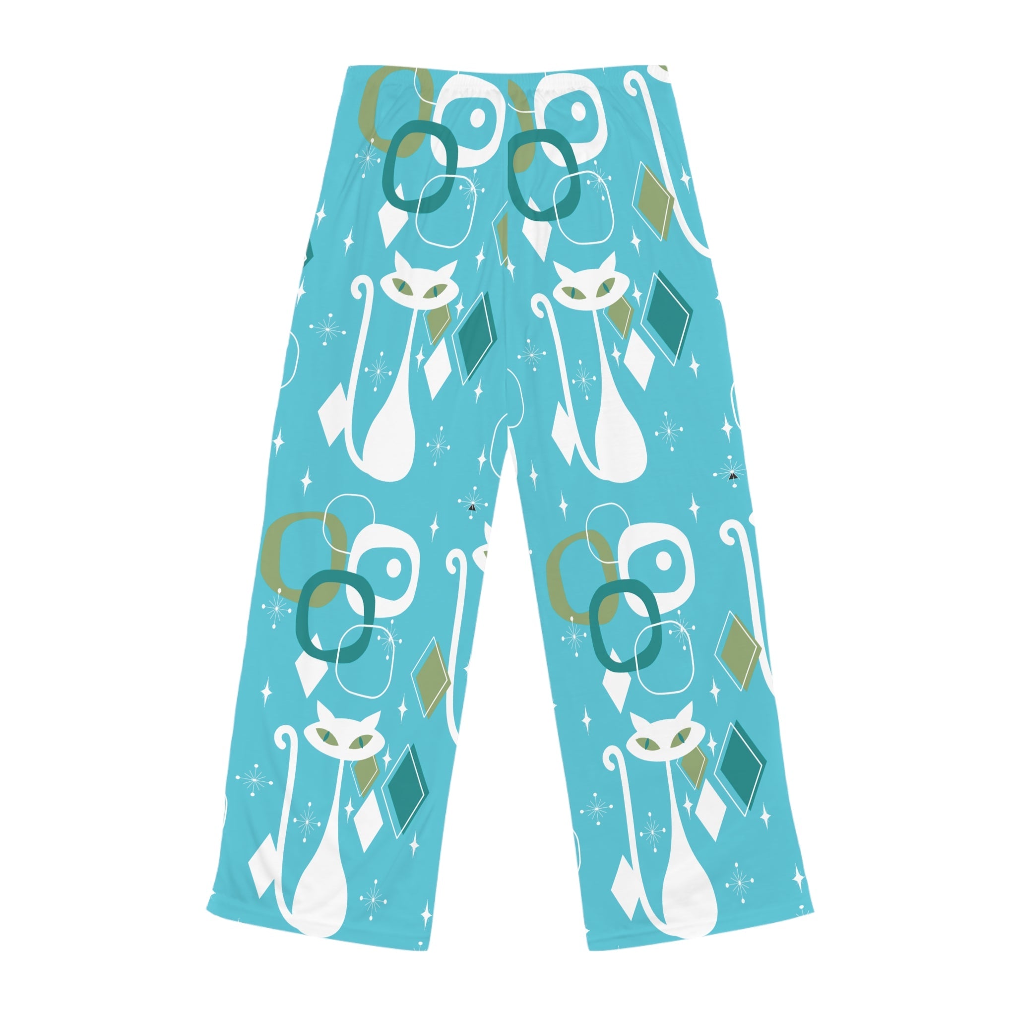 Kate McEnroe New York Atomic Cat Womens Pajama Bottoms, Mid Century Modern Loungewear, Retro 50s Vintage Lounge PantsPajama Pants82907789013341811450