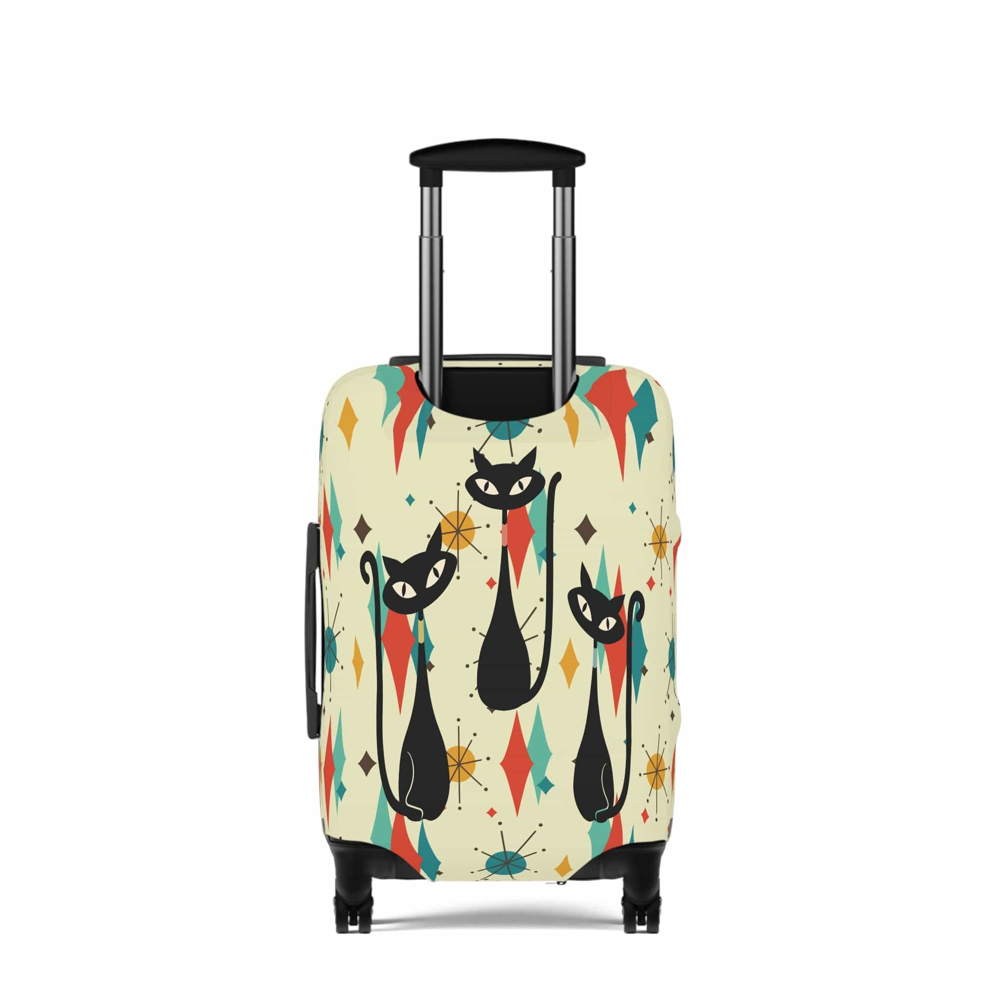 Kate McEnroe New York Atomic Cats Franciscan Diamond Starburst Luggage Cover, Retro MCM Travel Suitcase Skin, Mid Century Modern Baggage ProtectorLuggage Covers14100456754029170098