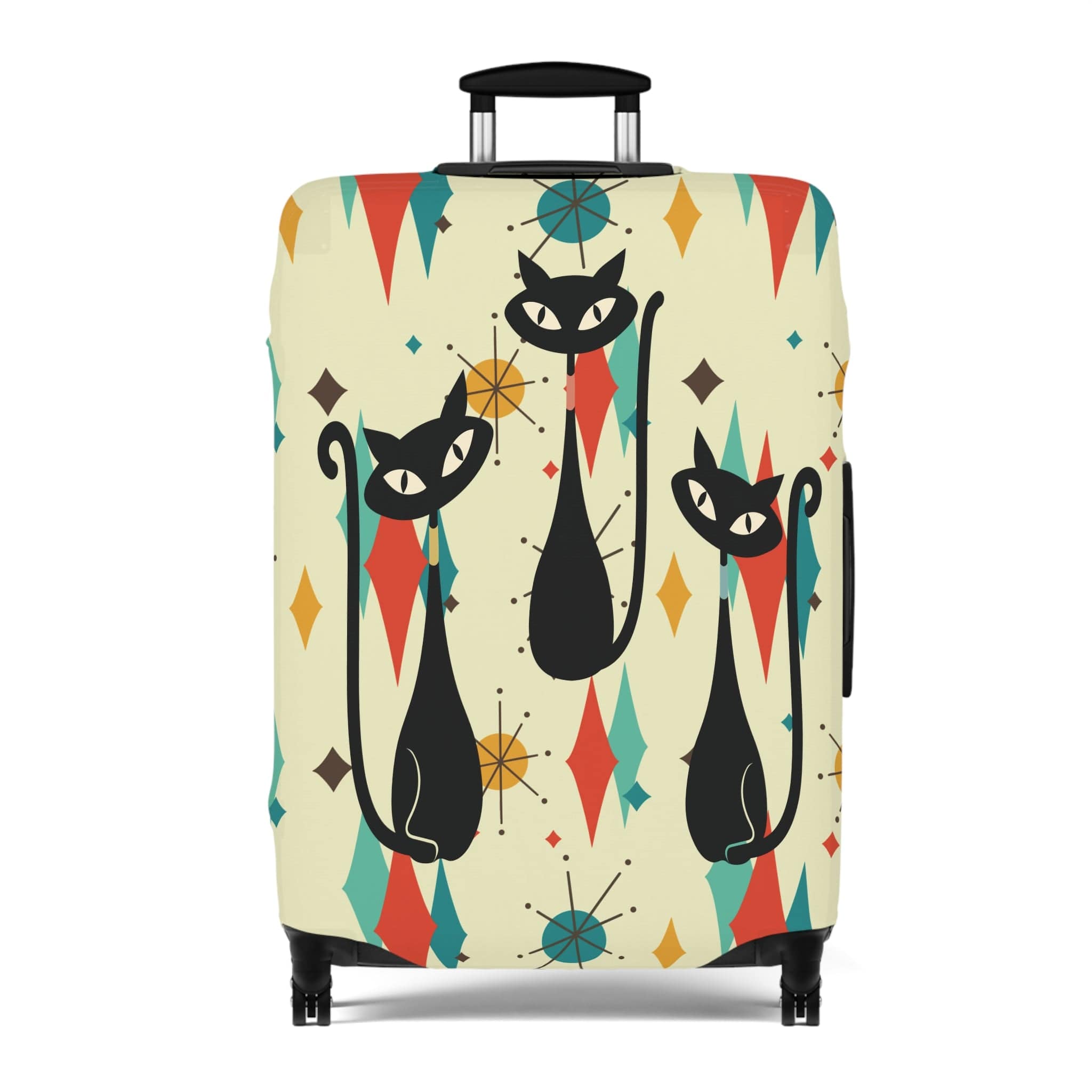 Kate McEnroe New York Atomic Cats Franciscan Diamond Starburst Luggage Cover, Retro MCM Travel Suitcase Skin, Mid Century Modern Baggage ProtectorLuggage Covers14100456754029170098