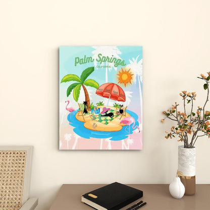 Kate McEnroe New York Atomic Cats in Palm Springs Summer Wall Art, Mid Century Modern CanvasCanvas Wall ArtdUsHyNwl8p