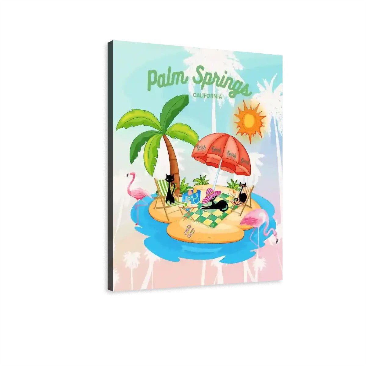 Kate McEnroe New York Atomic Cats in Palm Springs Summer Wall Art, Mid Century Modern CanvasCanvas Wall ArtdUsHyNwl8p