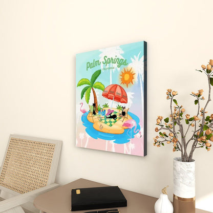 Kate McEnroe New York Atomic Cats in Palm Springs Summer Wall Art, Mid Century Modern CanvasCanvas Wall ArtdUsHyNwl8p