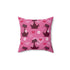 Kate McEnroe New York Atomic Cats MCM Pink Throw Pillow, Mid Century Modern Cozy Cushion, Retro Living Room, Bedroom Decor Throw Pillows 14" × 14" 29080381934801410308