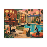 Kate McEnroe New York Atomic Cats Pool Party Palm Springs Mid Century Canvas Wall ArtCanvas Wall Art10618649084003580219