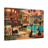 Kate McEnroe New York Atomic Cats Pool Party Palm Springs Mid Century Canvas Wall ArtCanvas Wall Art15105502496955966217