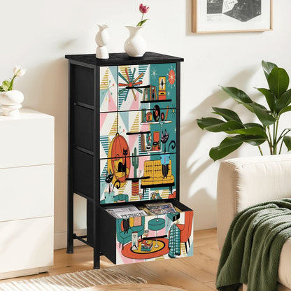 Kate McEnroe New York Atomic Cats Reading Lounge Dresser, Mid Century Modern Sputnik Retro Chest DrawerDressersMqIkrfppMc