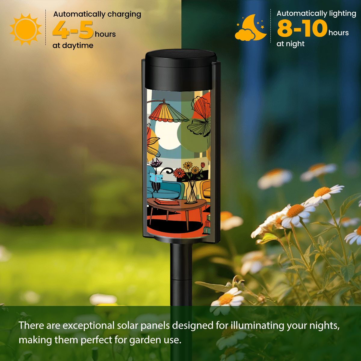 Kate McEnroe New York Atomic Cats Reading Lounge Garden Light, Mid Century Modern Sputnik Outdoor AccentSolar Garden Stake LightskTXUkEz8Y1