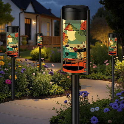 Kate McEnroe New York Atomic Cats Reading Lounge Garden Light, Mid Century Modern Sputnik Outdoor AccentSolar Garden Stake LightskTXUkEz8Y1