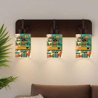 Kate McEnroe New York Atomic Cats Reading Lounge Glass Lamp Shade, Mid Century Modern 50s Sputnik Light CoverLamp ShadesOgYloldOzp