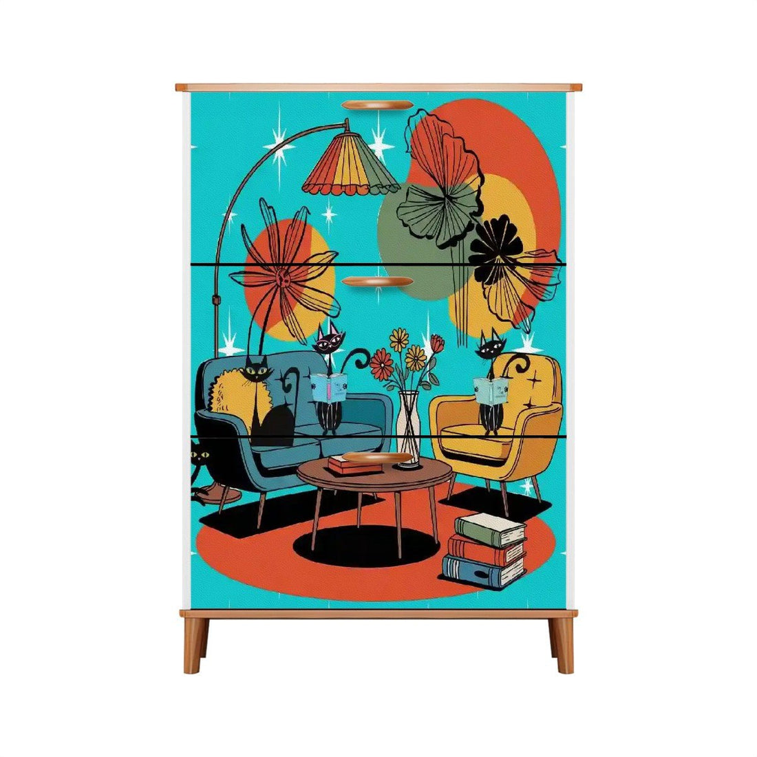 Kate McEnroe New York Atomic Cats Reading Nook Shoe Cabinet, MCM Retro Lounge Storage AccentShoe Storage6B8GfOlV82
