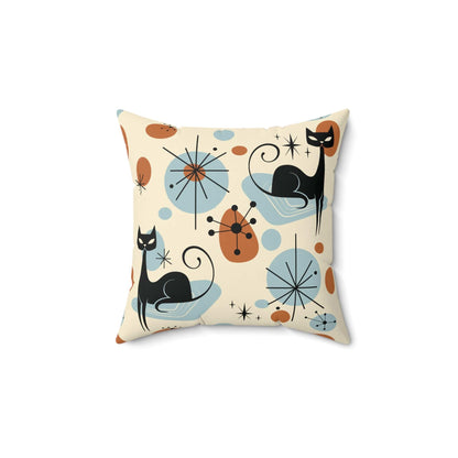 Kate McEnroe New York Atomic Cats Throw Pillow, Retro Kitsch Mid Century Modern Starburst Accent Pillow, MCM Sofa CushionThrow Pillows10094990441716155732