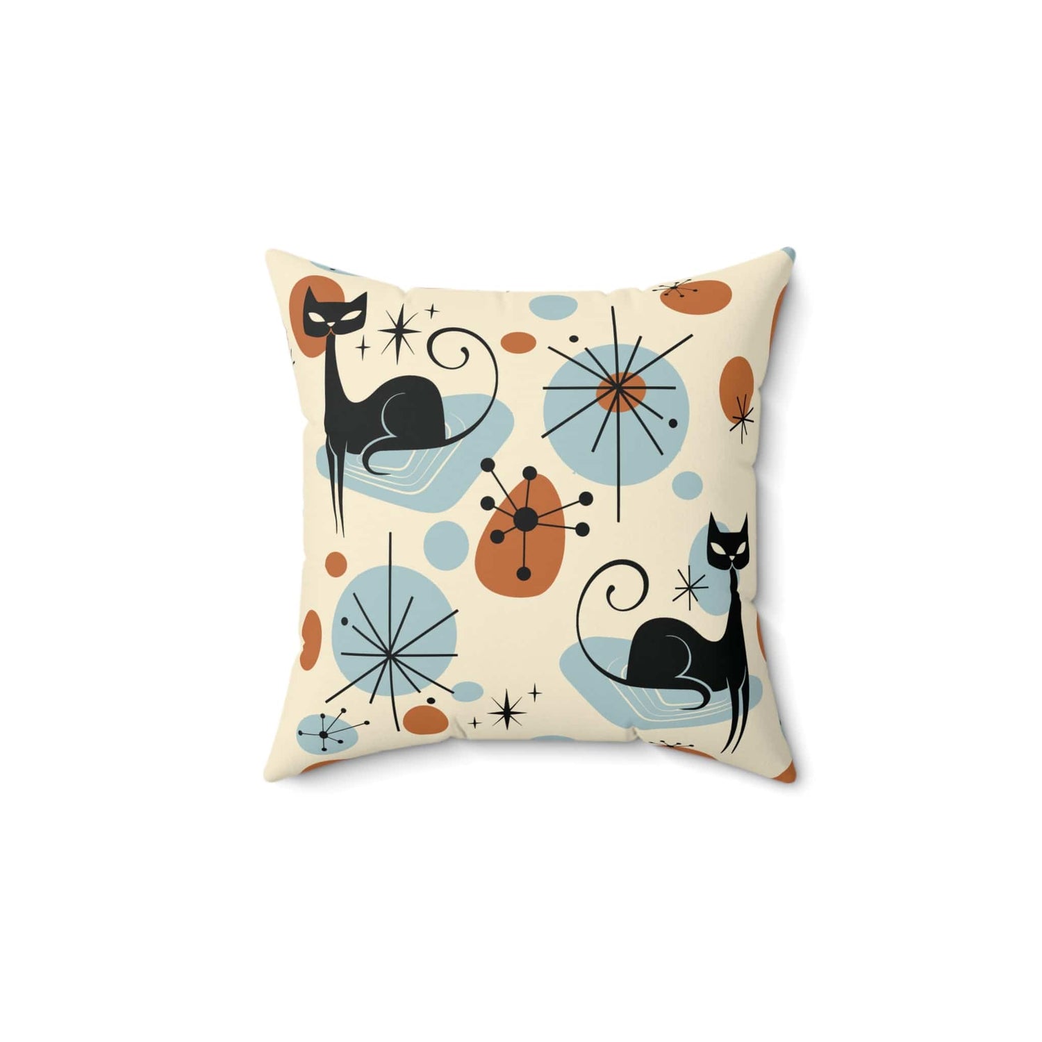 Kate McEnroe New York Atomic Cats Throw Pillow, Retro Kitsch Mid Century Modern Starburst Accent Pillow, MCM Sofa CushionThrow Pillows10215848805266249828