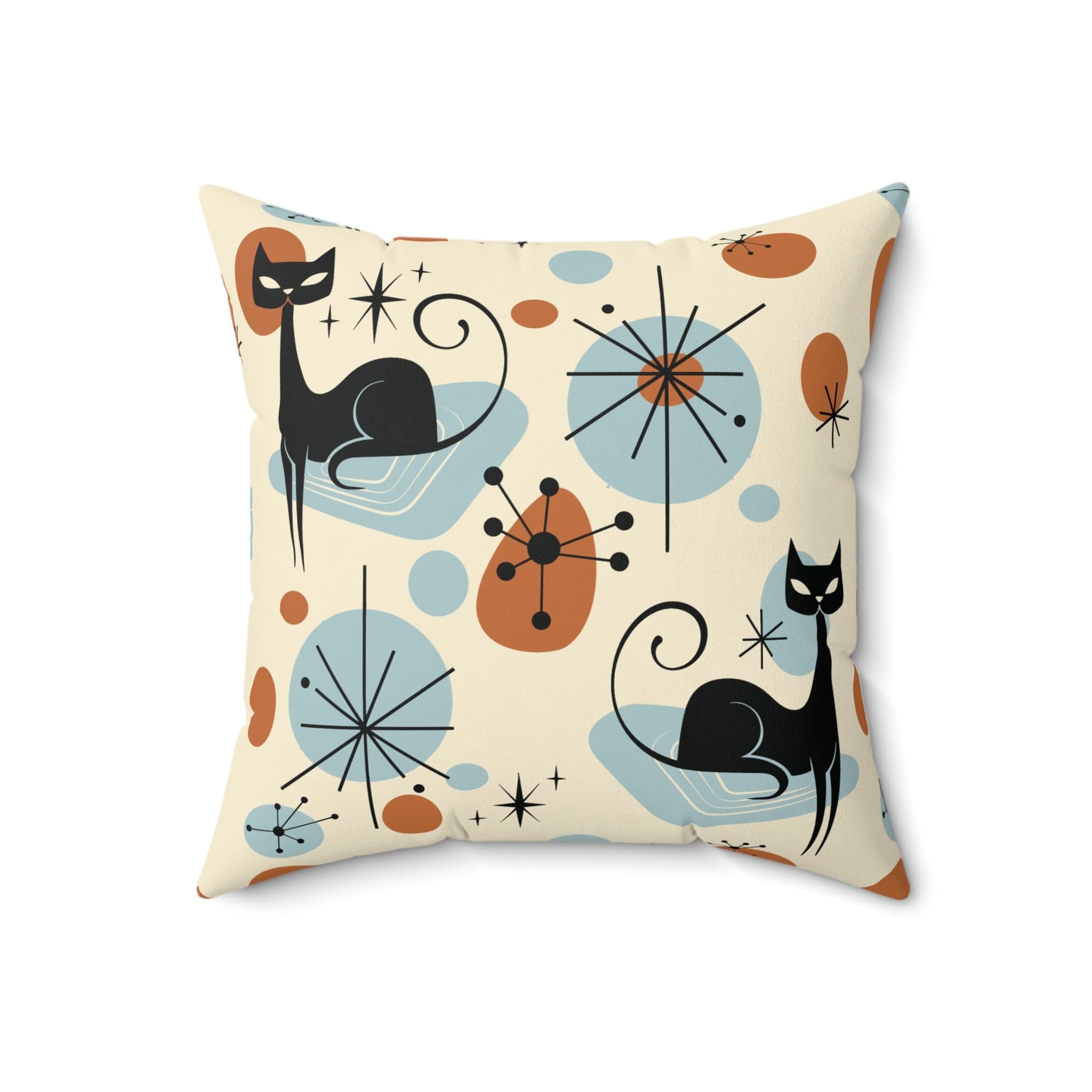 Kate McEnroe New York Atomic Cats Throw Pillow, Retro Kitsch Mid Century Modern Starburst Accent Pillow, MCM Sofa CushionThrow Pillows10215848805266249828