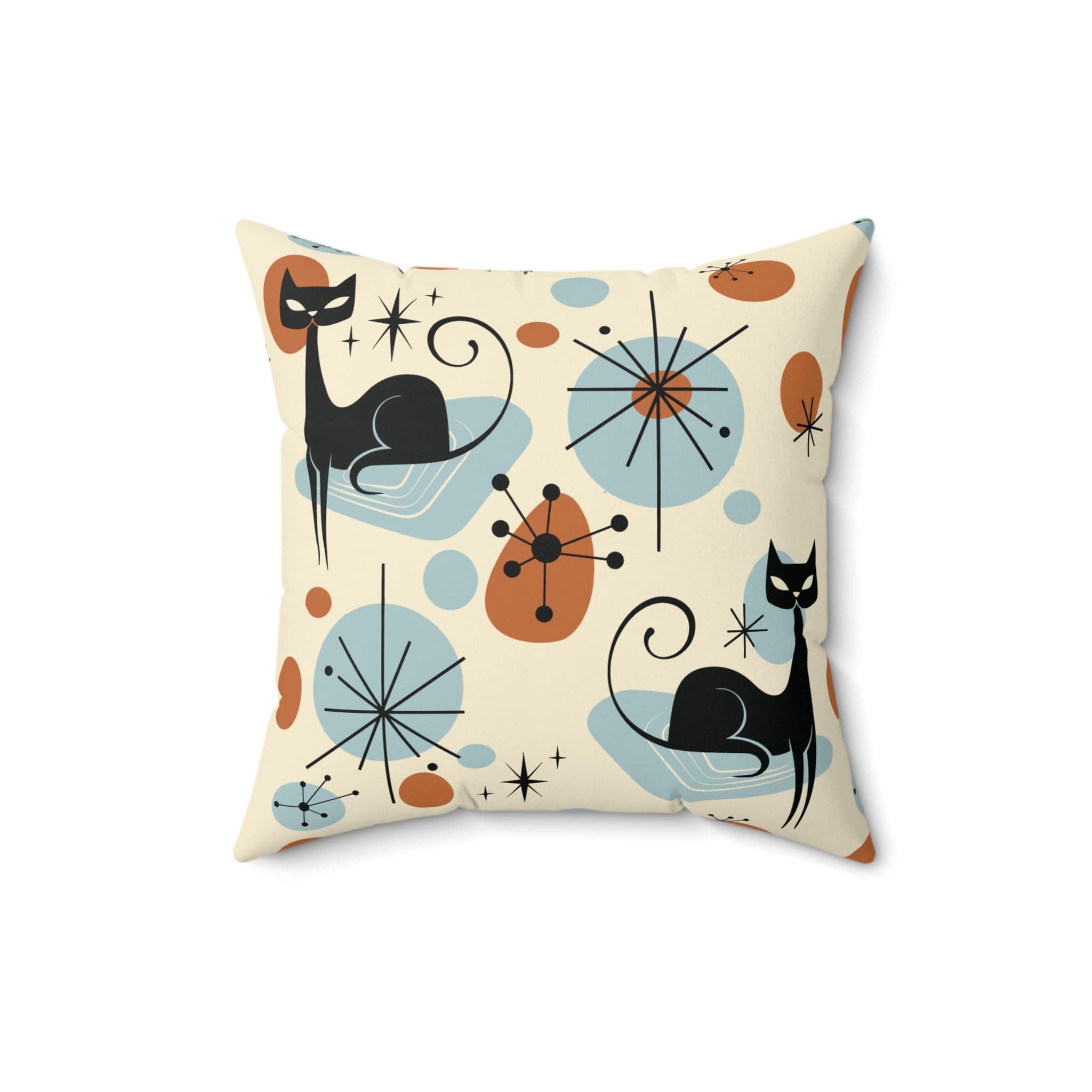 Kate McEnroe New York Atomic Cats Throw Pillow, Retro Kitsch Mid Century Modern Starburst Accent Pillow, MCM Sofa CushionThrow Pillows10215848805266249828