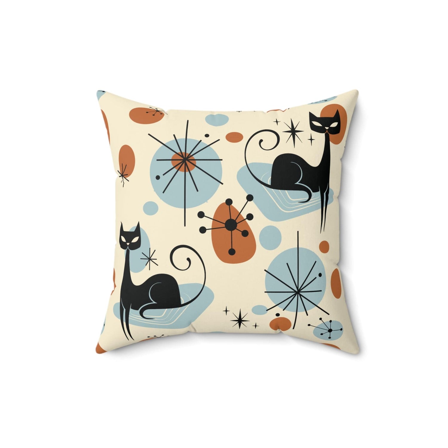 Kate McEnroe New York Atomic Cats Throw Pillow, Retro Kitsch Mid Century Modern Starburst Accent Pillow, MCM Sofa CushionThrow Pillows10215848805266249828