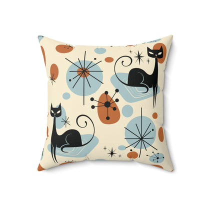 Kate McEnroe New York Atomic Cats Throw Pillow, Retro Kitsch Mid Century Modern Starburst Accent Pillow, MCM Sofa CushionThrow Pillows38446092163158131653