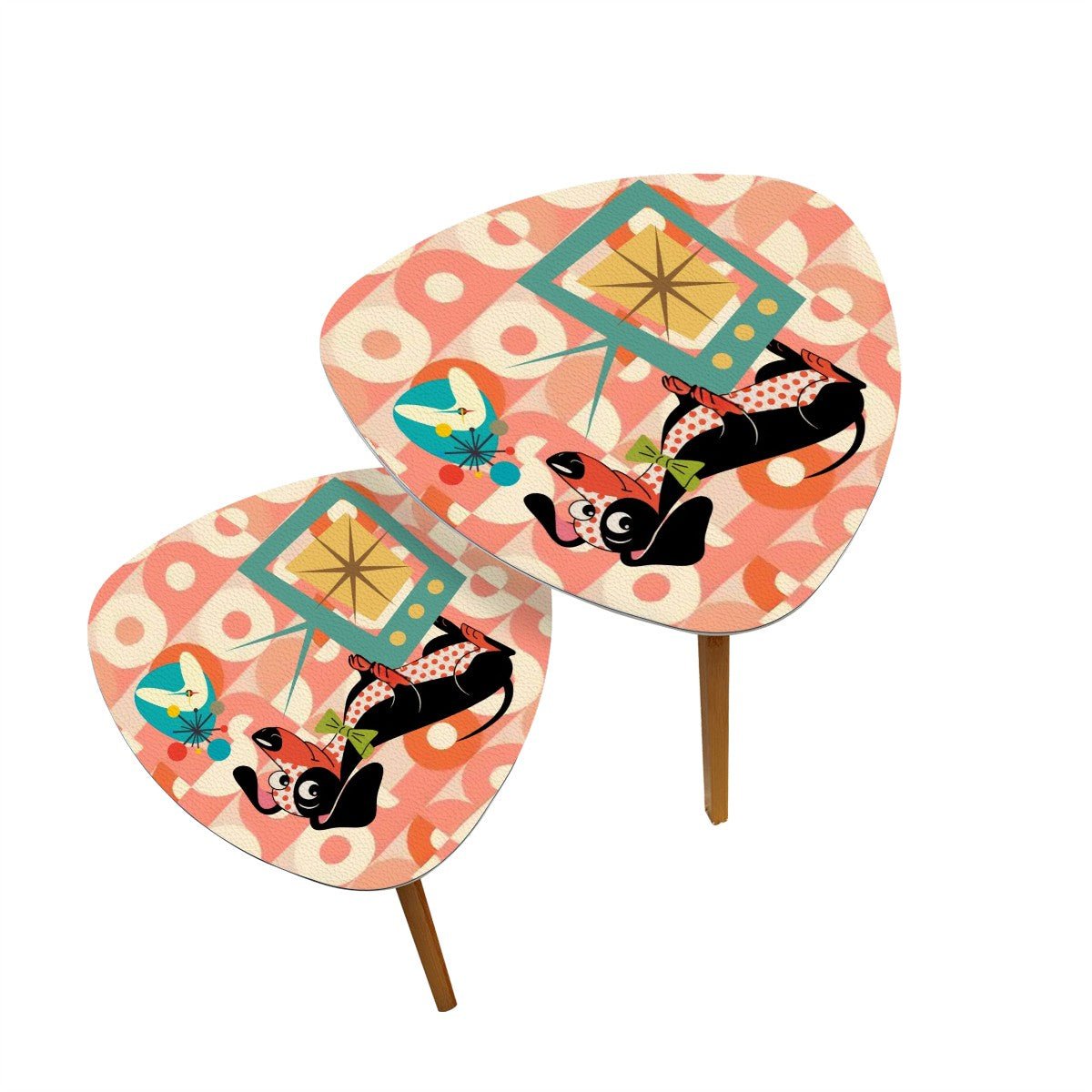 Kate McEnroe New York Atomic Dachshund Dog Nesting Tables, Mid Century Modern Retro DecorNesting TablesD7yZvgGpTj