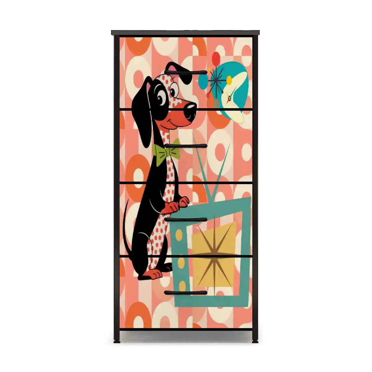 Kate McEnroe New York Atomic Dachshund Doxie Dog Dresser, Mid Century Modern Retro TV ChestDressers6pZNDFq4Wv