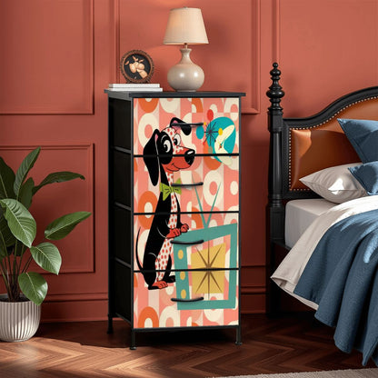 Kate McEnroe New York Atomic Dachshund Doxie Dog Dresser, Mid Century Modern Retro TV ChestDressers6pZNDFq4Wv