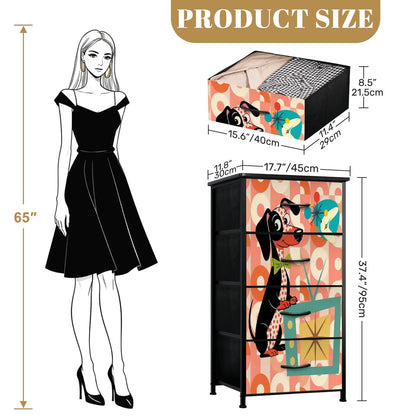 Kate McEnroe New York Atomic Dachshund Doxie Dog Dresser, Mid Century Modern Retro TV ChestDressers6pZNDFq4Wv