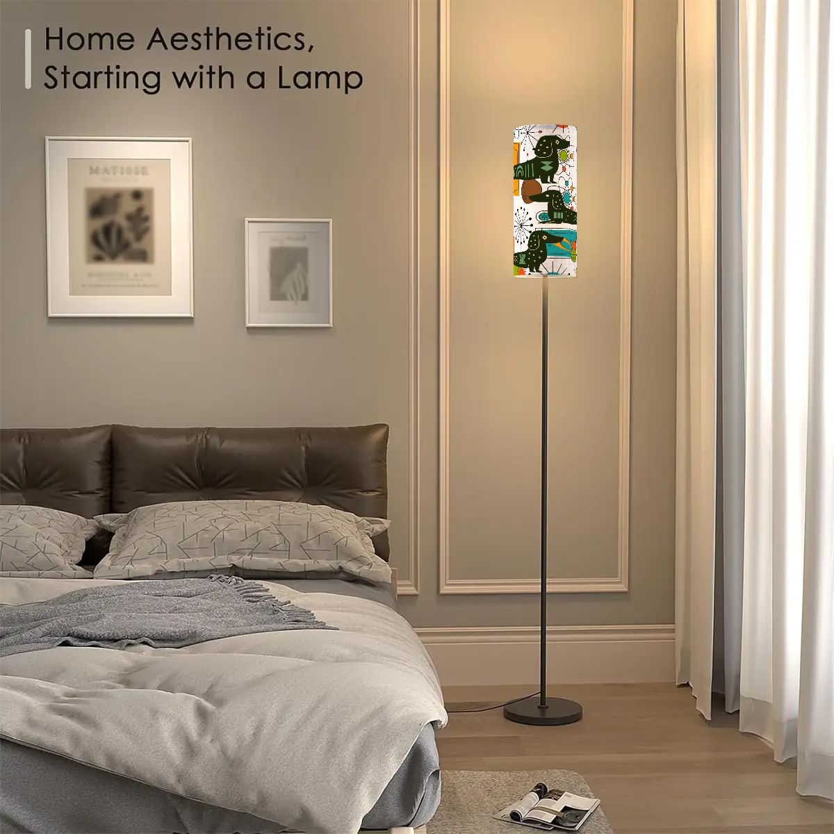 Kate McEnroe New York Atomic Dachshund MCM Tall Floor Lamp, Retro 1950s Space Age LightingFloor LampsUyPEHhSk4e
