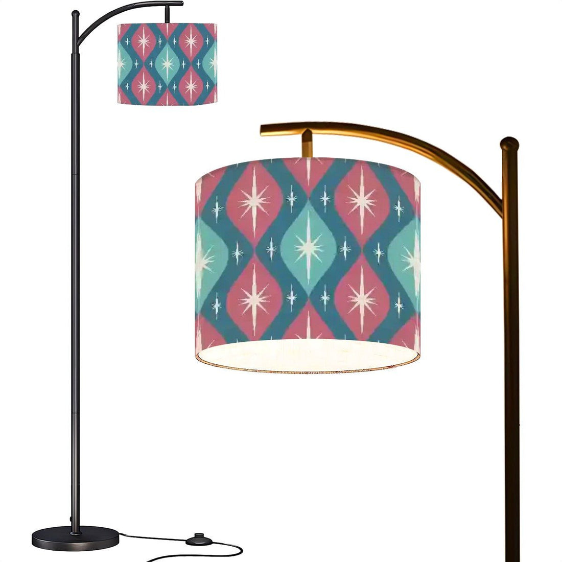 Kate McEnroe New York Atomic Diamond Starburst Arc Floor Lamp, Mid Century Modern Retro 50s Geometric Atomic Age LightingFloor LampsSUmqY4ewLa