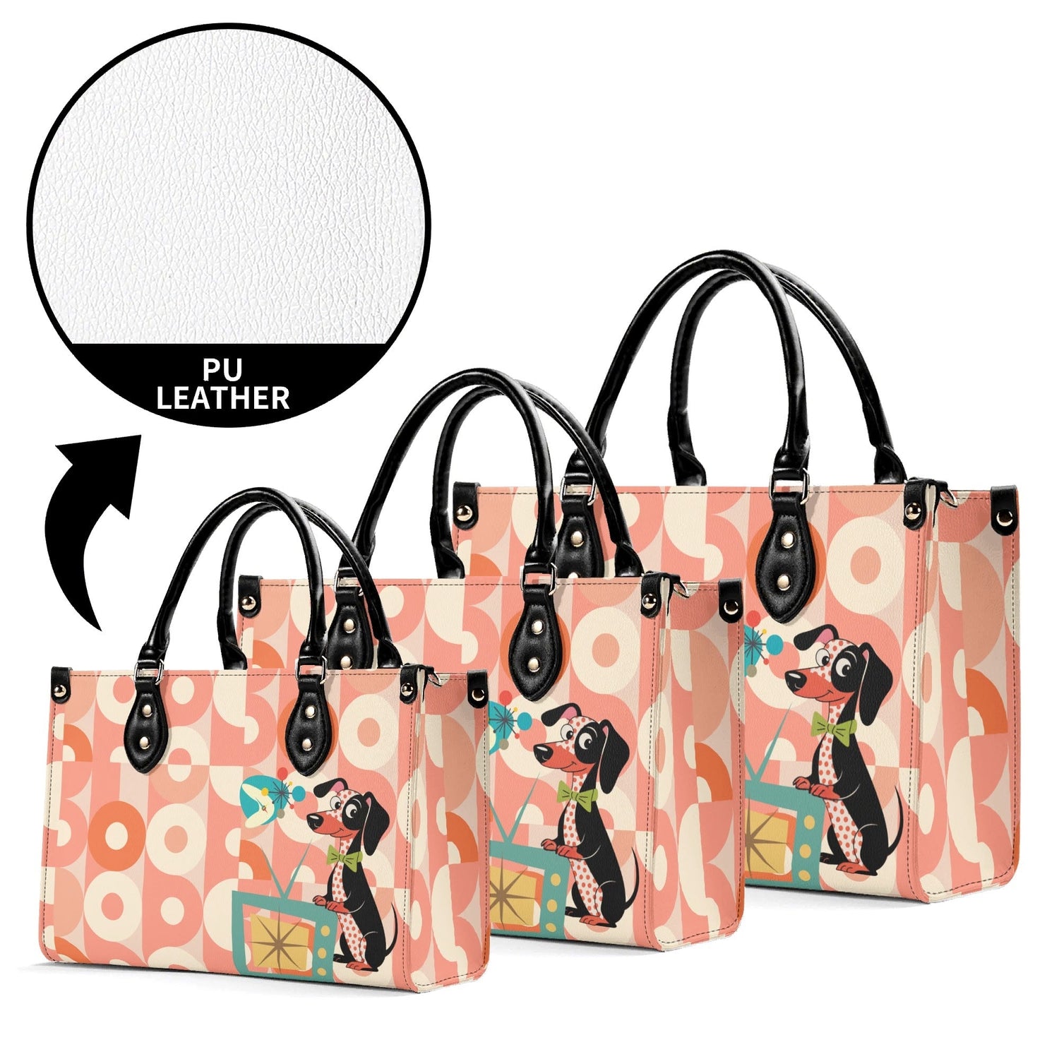 Kate McEnroe New York Atomic Doxie Dog, Retro Dachshund Handbag, Mid Century Modern 50s Kitsch Dog SatchelHandbagsNM6VLM6W - 1