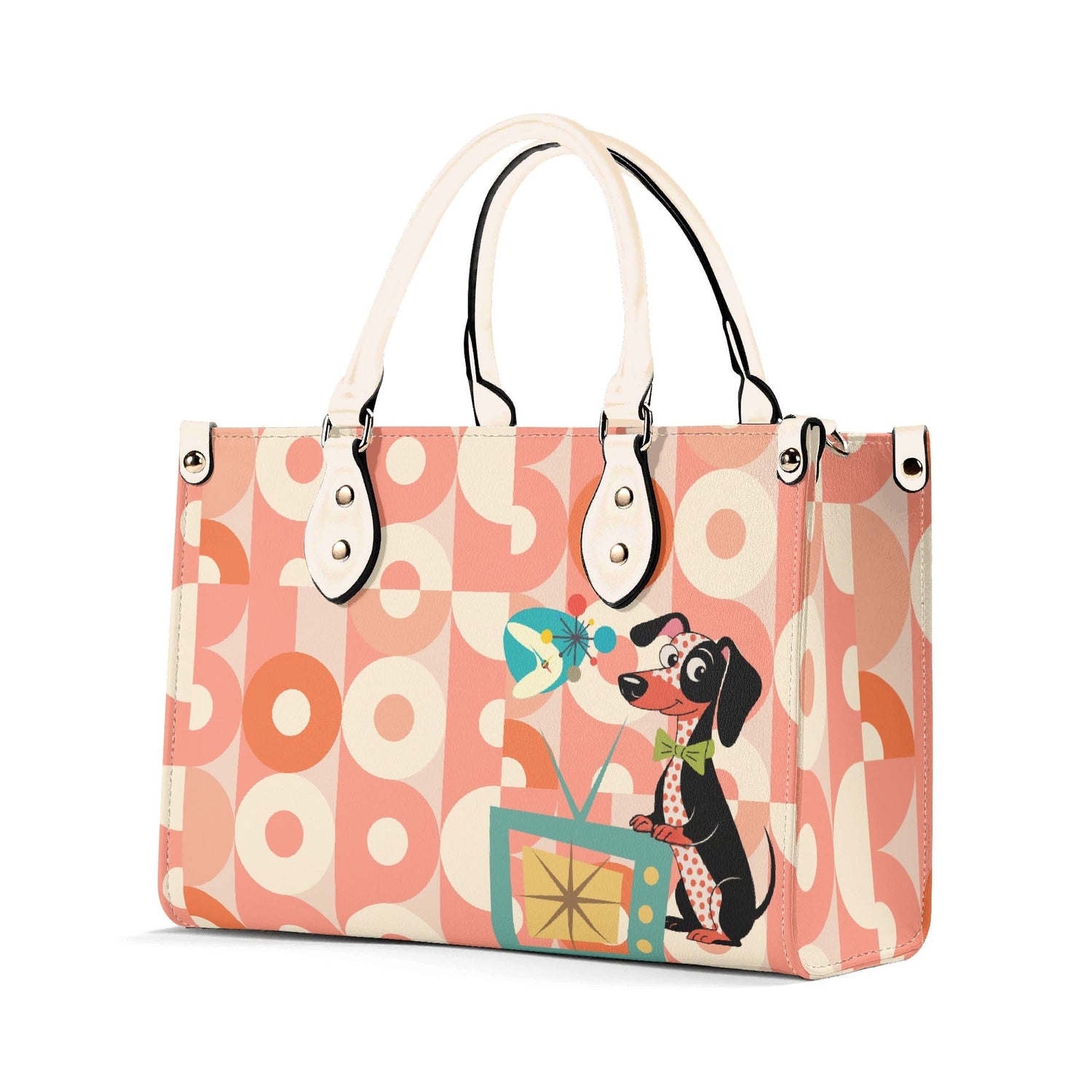 Kate McEnroe New York Atomic Doxie Dog, Retro Dachshund Handbag, Mid Century Modern 50s Kitsch Dog SatchelHandbagsNM6VLM6W - 1