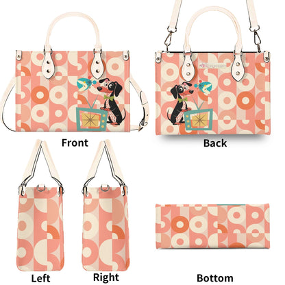 Kate McEnroe New York Atomic Doxie Dog, Retro Dachshund Handbag, Mid Century Modern 50s Kitsch Dog SatchelHandbagsNM6VLM6W - 1