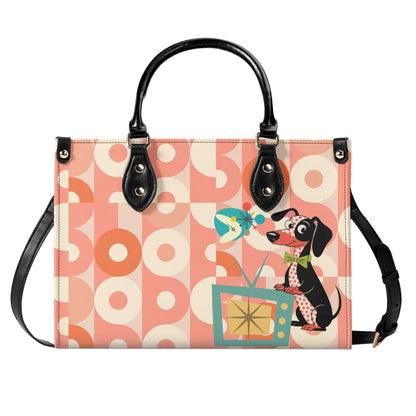 Kate McEnroe New York Atomic Doxie Dog, Retro Dachshund Handbag, Mid Century Modern 50s Kitsch Dog SatchelHandbagsNM6VLM6W - 1