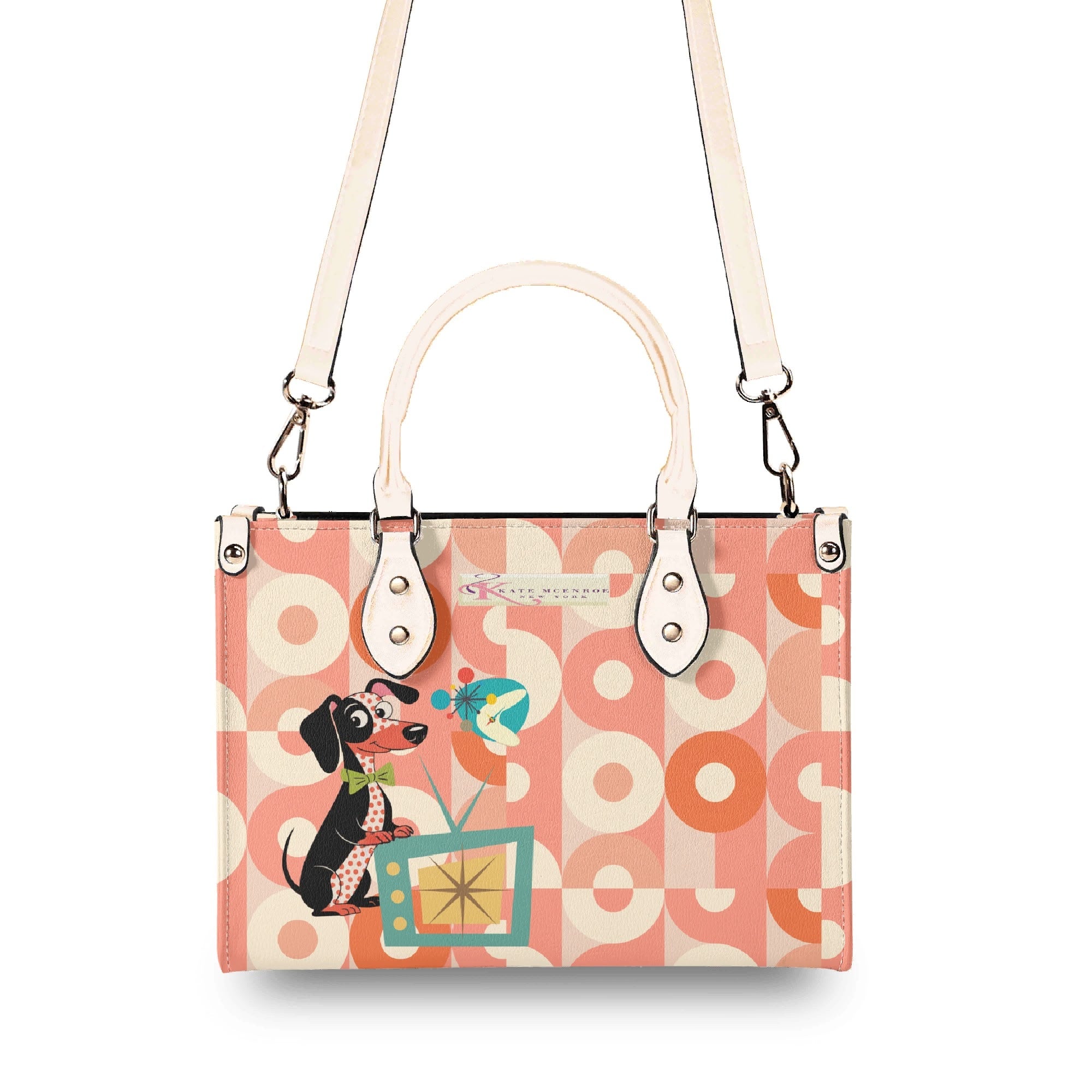 Kate McEnroe New York Atomic Doxie Dog, Retro Dachshund Handbag, Mid Century Modern 50s Kitsch Dog SatchelHandbagsNM6VLM6W - 1