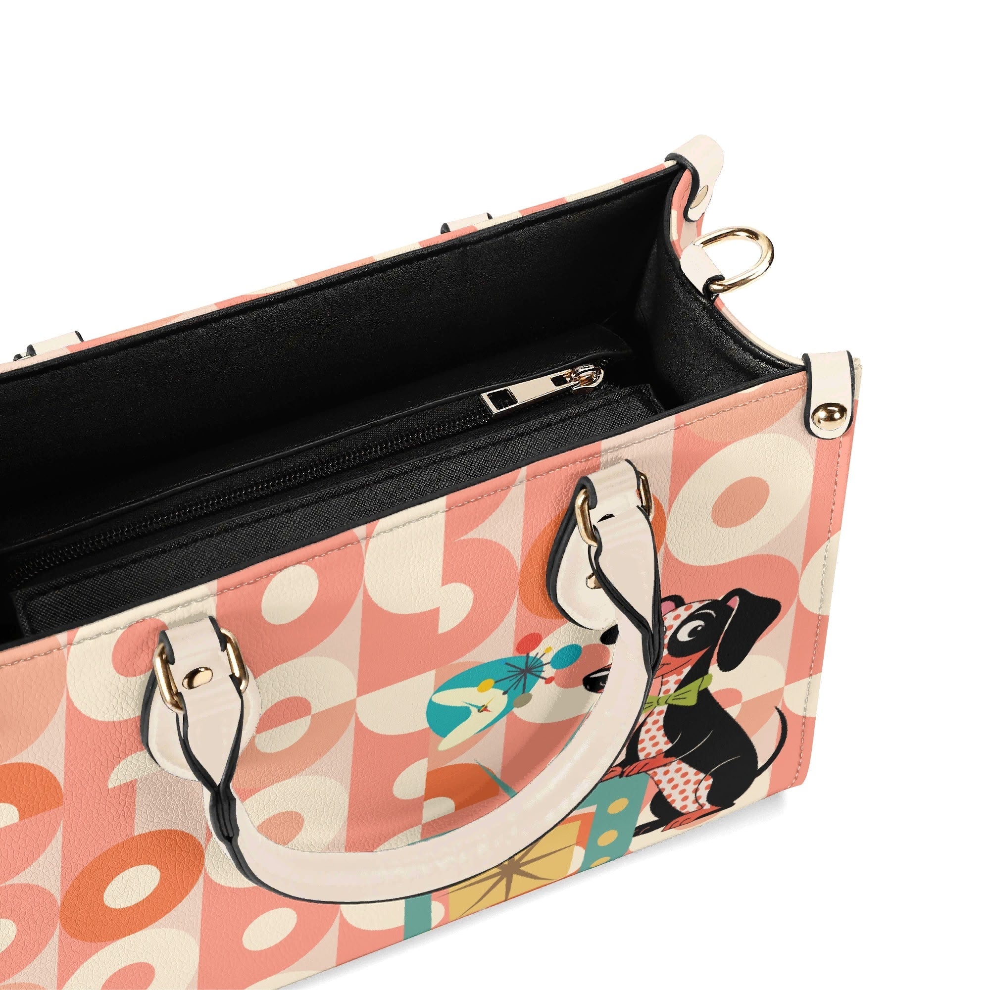 Kate McEnroe New York Atomic Doxie Dog, Retro Dachshund Handbag, Mid Century Modern 50s Kitsch Dog SatchelHandbagsNM6VLM6W - 1