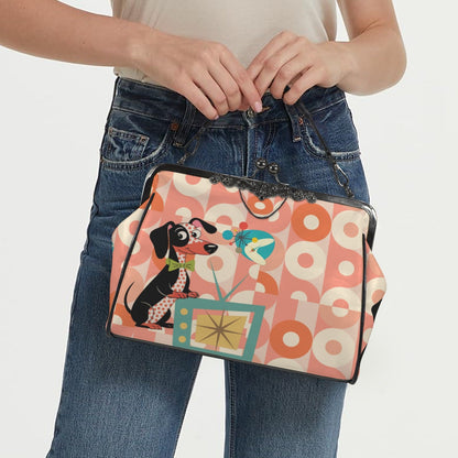 Kate McEnroe New York Atomic Doxie Mid Century Retro TV Crossbody Kisslock Starburst BagCrossbody BagsD3266655