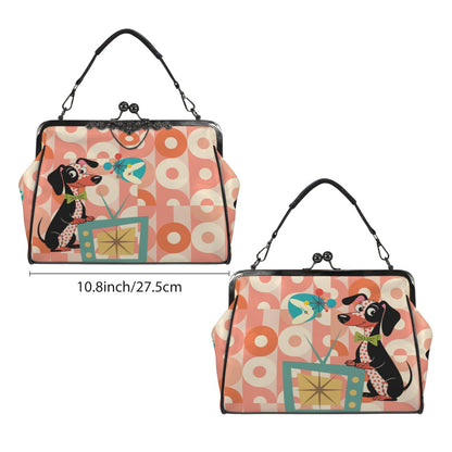 Kate McEnroe New York Atomic Doxie Mid Century Retro TV Crossbody Kisslock Starburst BagCrossbody BagsD3266655