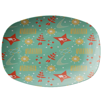 Kate McEnroe New York Atomic Era Mid Century Modern Platter, Retro Starburst Serving Tray, Sputnik MCM TablewareServing Platters9727