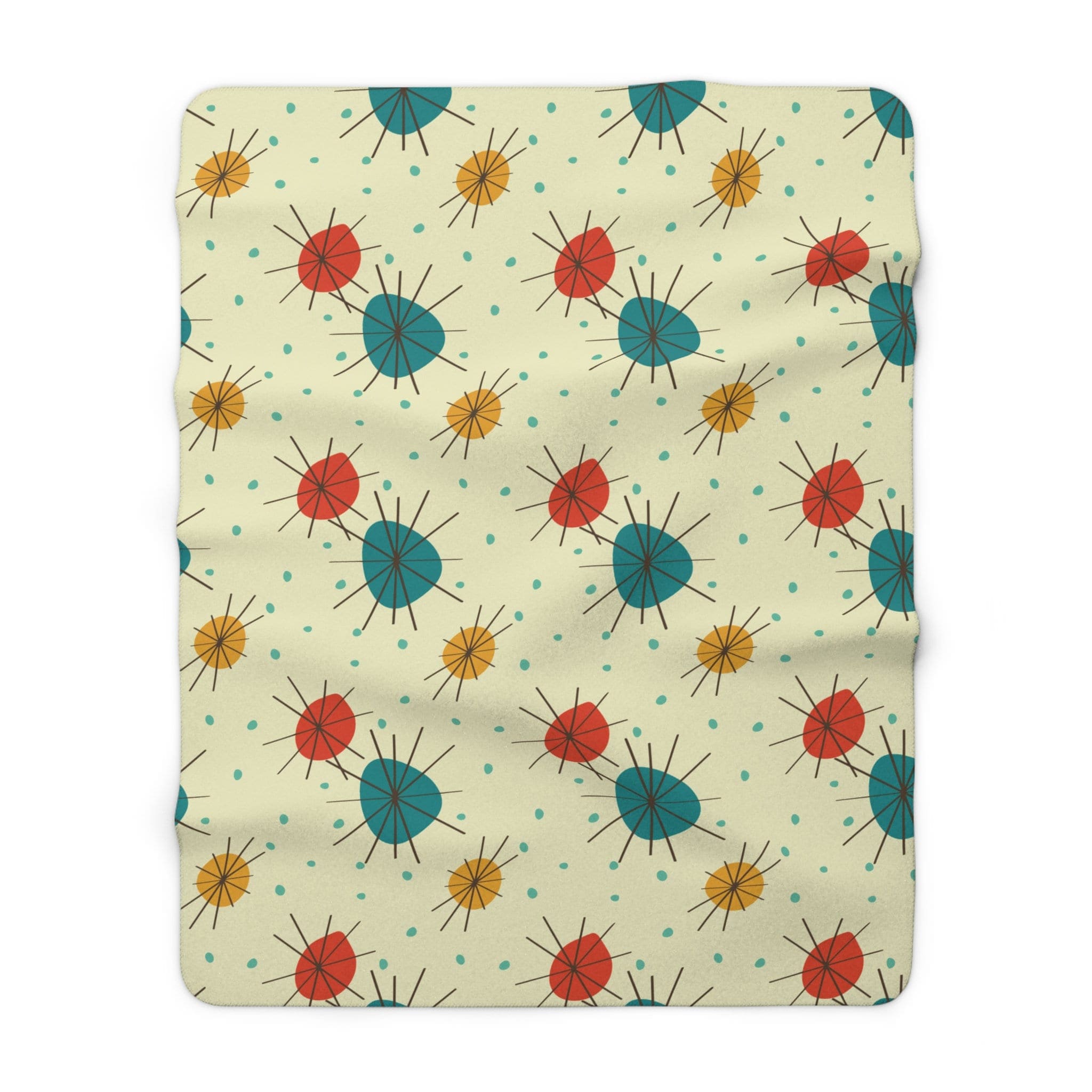 Kate McEnroe New York Atomic Franciscan Starburst Mid - Century Modern Geometric Sherpa Fleece BlanketBlankets85241123243783850965