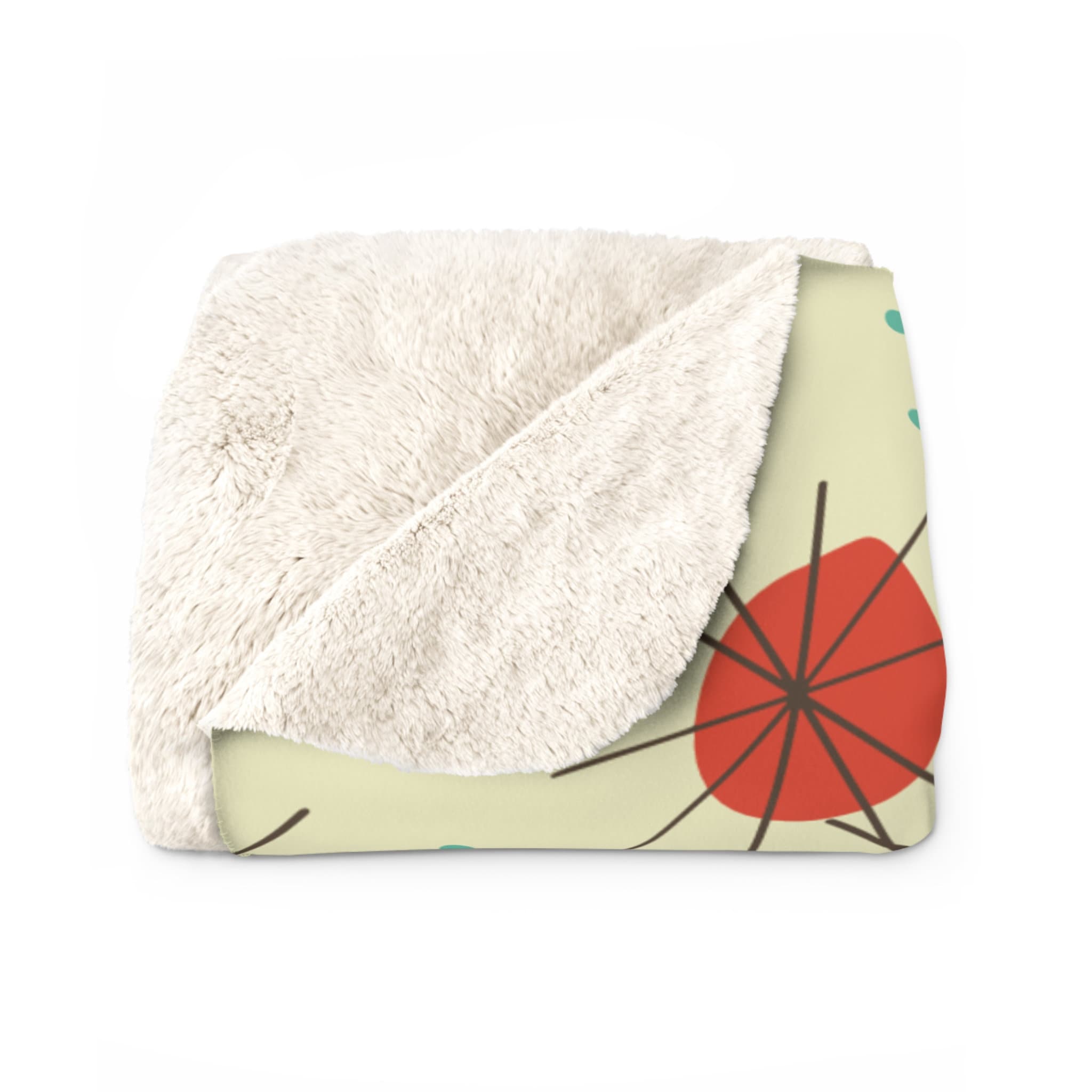 Kate McEnroe New York Atomic Franciscan Starburst Mid - Century Modern Geometric Sherpa Fleece BlanketBlankets85241123243783850965