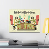 Kate McEnroe New York Atomic Kitsch Cat Christmas Canvas Wall Art, Mid Century Modern Retro Whisker Wonderland: A Meowdern ChristmasCanvas Wall Art14717821769598810461