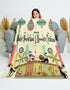 Kate McEnroe New York Atomic Kitsch Cat Christmas Throw Blanket, Mid Century Modern Retro Whisker Wonderland Holiday Sherpa Fleece BlanketBlankets23668115448956151054