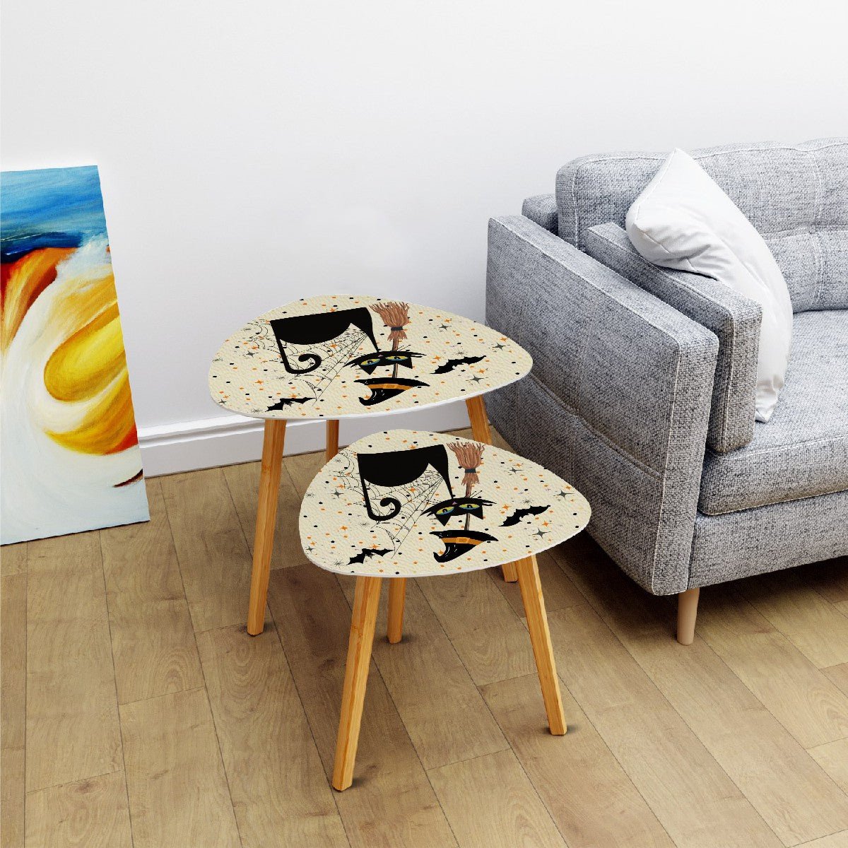 Kate McEnroe New York Atomic Kitsch Cat Halloween Witchy Nesting TablesNesting TablesuWqyYd2ZUY