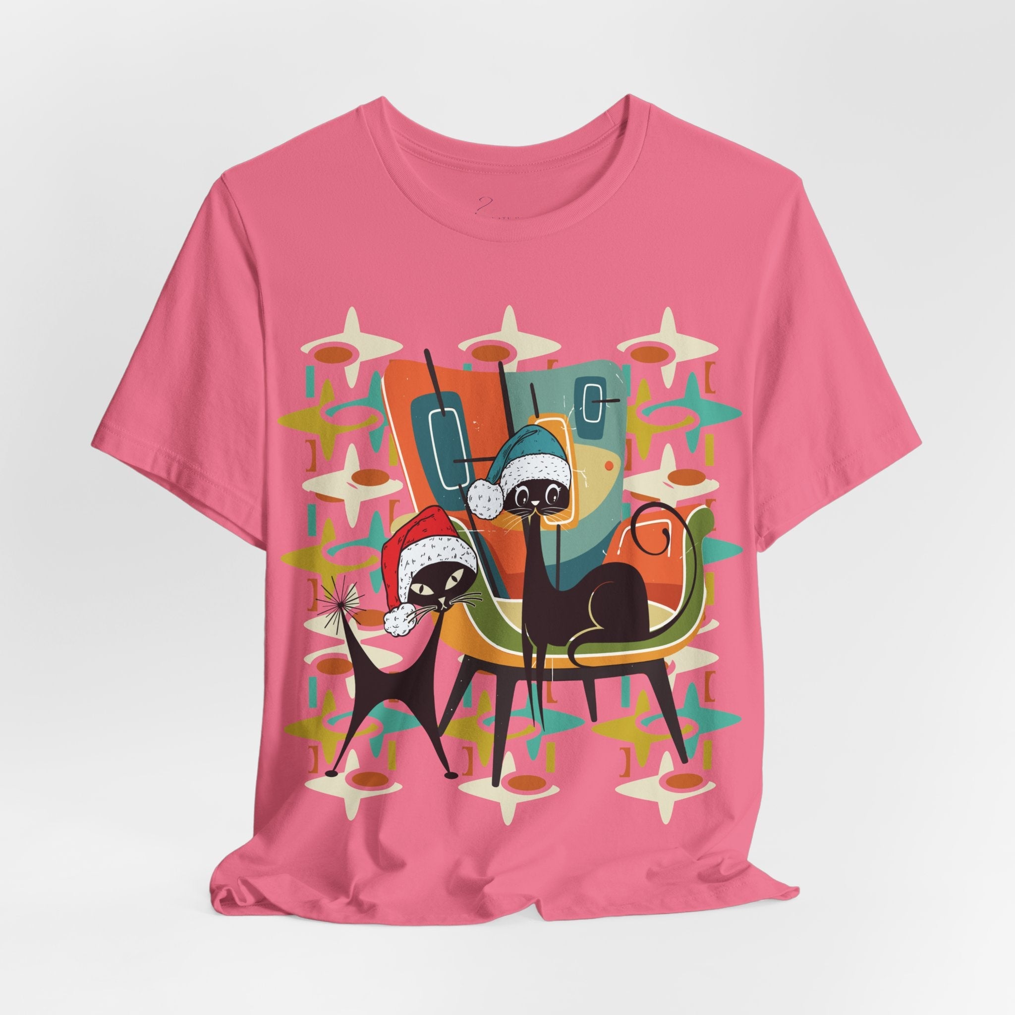 Kate McEnroe New York Atomic Kitsch Cat Mid Century Modern Christmas T-ShirtT-Shirts12427522921945449265
