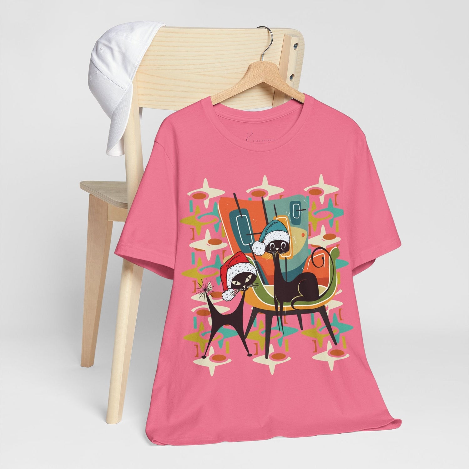 Kate McEnroe New York Atomic Kitsch Cat Mid Century Modern Christmas T-ShirtT-Shirts23150618291471869618