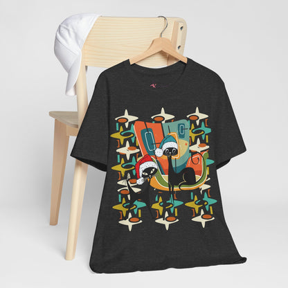 Kate McEnroe New York Atomic Kitsch Cat Mid Century Modern Christmas T-ShirtT-Shirts23150618291471869618