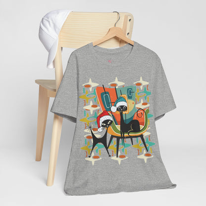 Kate McEnroe New York Atomic Kitsch Cat Mid Century Modern Christmas T-ShirtT-Shirts23150618291471869618