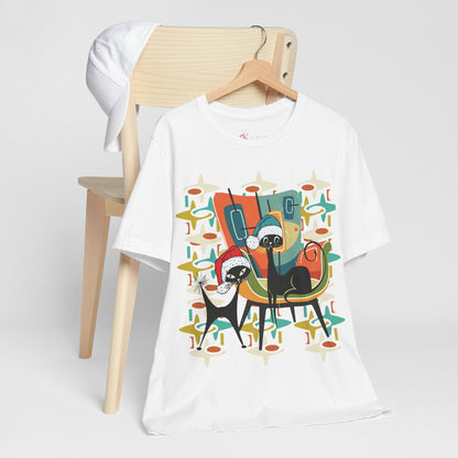 Kate McEnroe New York Atomic Kitsch Cat Mid Century Modern Christmas T-ShirtT-Shirts23150618291471869618