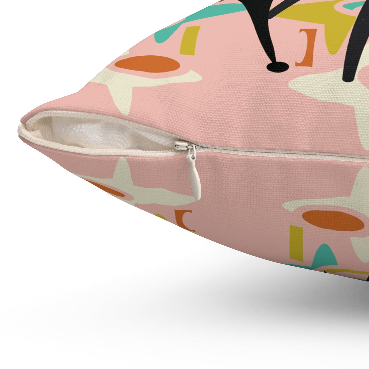 Kate McEnroe New York Atomic Kitsch Cat Mid Century Modern Christmas Throw PillowThrow Pillows24270015943797696965