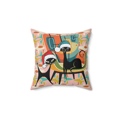 Kate McEnroe New York Atomic Kitsch Cat Mid Century Modern Christmas Throw PillowThrow Pillows24270015943797696965