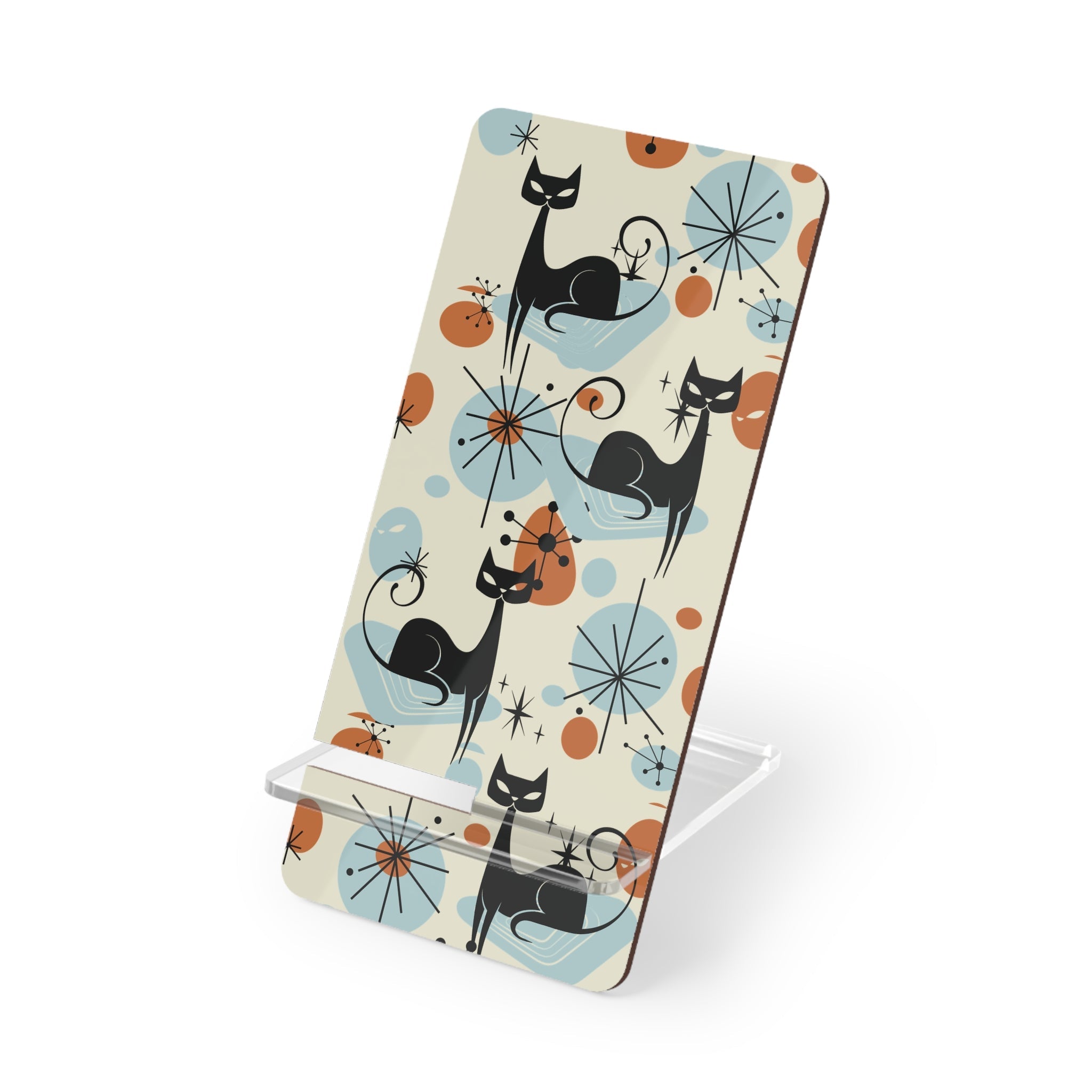 Kate McEnroe New York Atomic Kitsch Cat Phone Stand, Mid Century Modern Retro Starburst, Sputnik Smartphone HolderMobile Phone Stands38082452616868952303